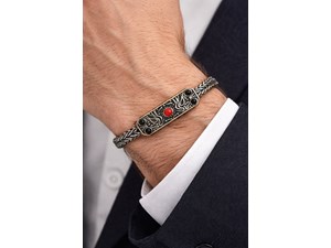 UZAK ŞEHİR CİHAN ALBORA YENİ TASARIM GÜMÜŞ ERKEK BİLEKLİK vitrin resim